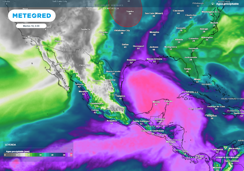 Agua precipitable en México Agua precipitable en México