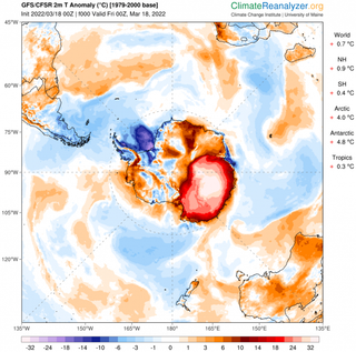 Análisis de la ola de calor antártica récord de marzo de 2022