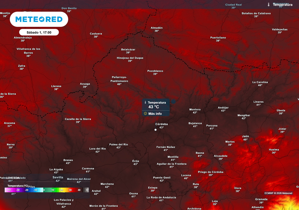 La capital cordobesa registrará cifras de 43 ºC en las próximas jornadas.