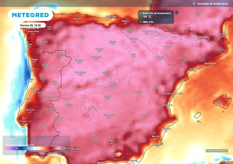 Andrea Danta advierte: "Este viernes varias provincias registrar&aacute;n temperaturas hasta 14 &ordm;C por encima de la media"