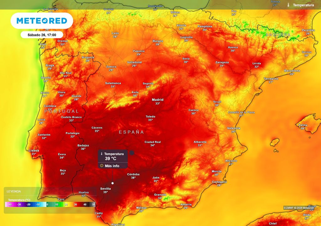 Las temperaturas podrían alcanzar los 40 ºC en la jornada del sábado en la provincia de Sevilla.