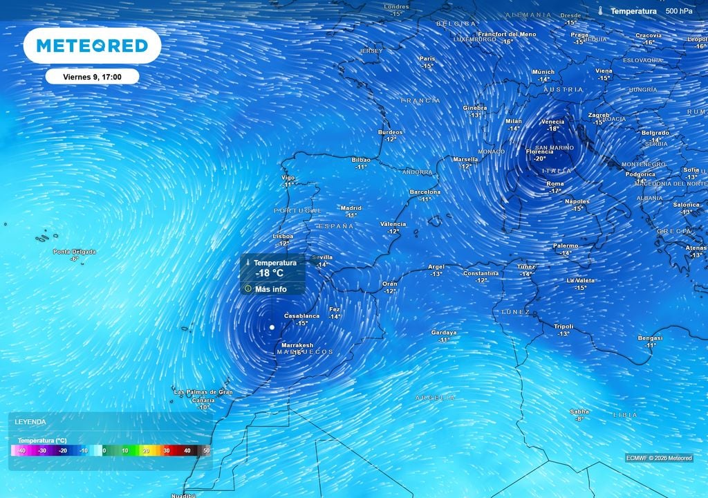 Una dana se descolgará sobre el suroeste peninsular y norte de África de cara al fin de semana.