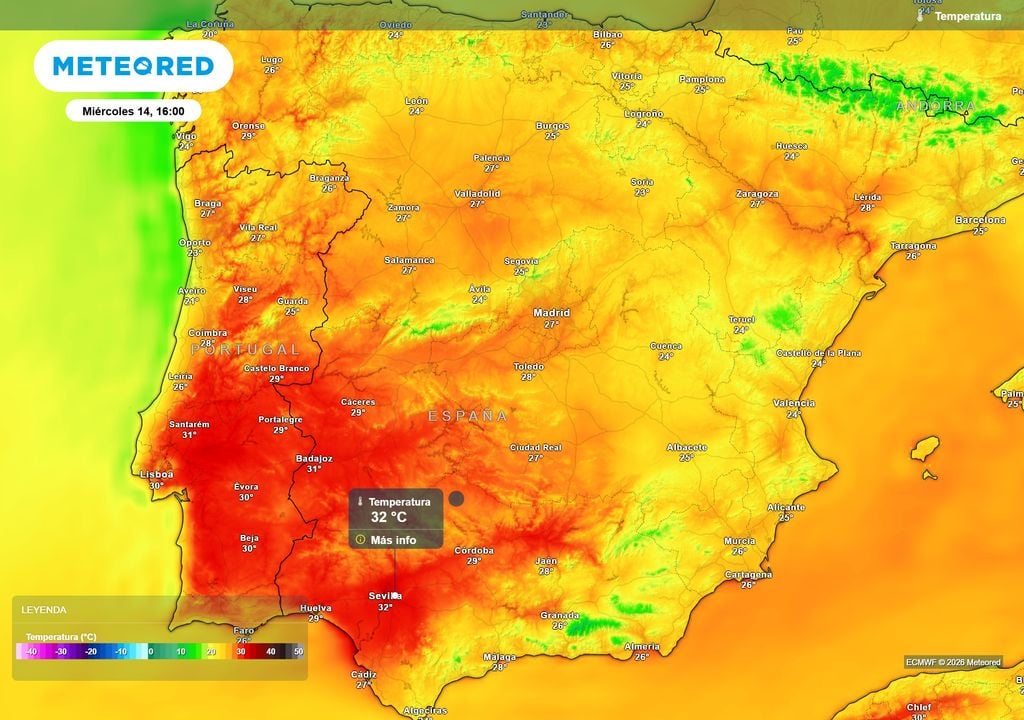 Las temperaturas alcanzarán el punto álgido entre el martes y el miércoles.