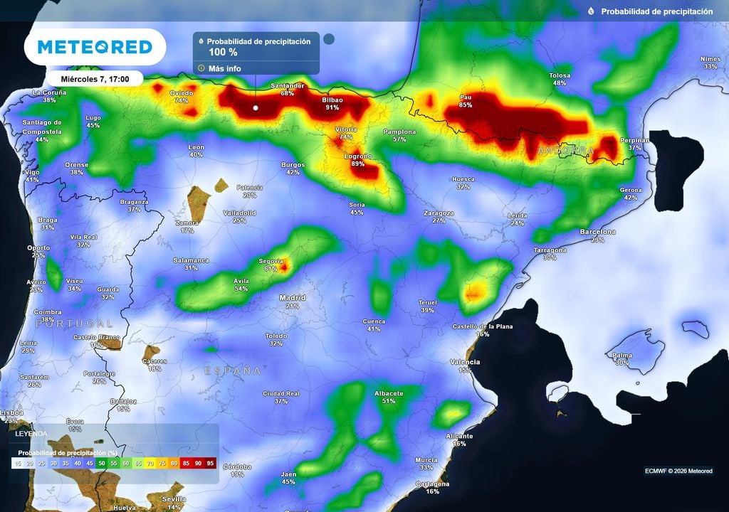Las precipitaciones cubrirán prácticamente todo el país.