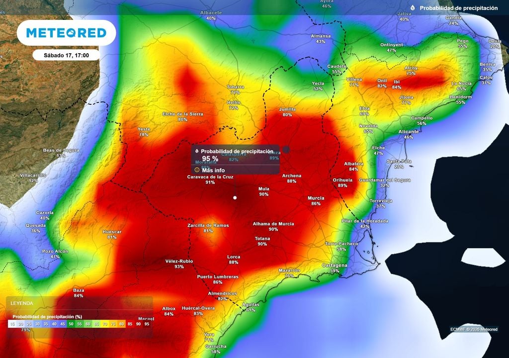 Las precipitaciones cubrirán toda la Región de Murcia en la jornada de hoy.