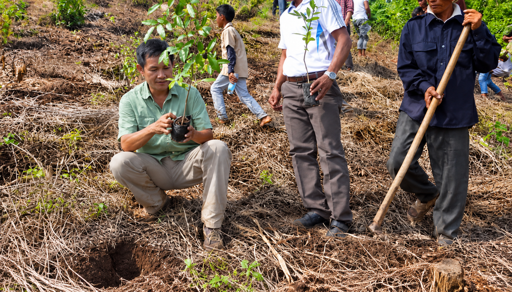 Munichan Kung, director nacional de la fundación, realizando labores de reforestación. Fundación Maddox.