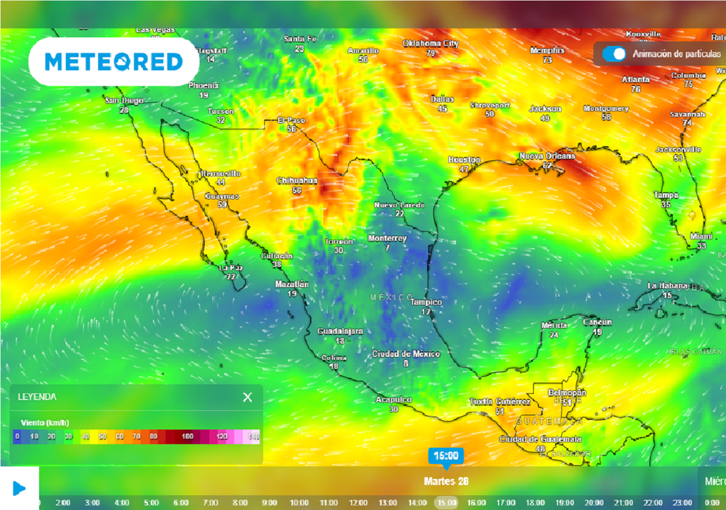 Circulación del aire a 5.8 kilómetros de altitud