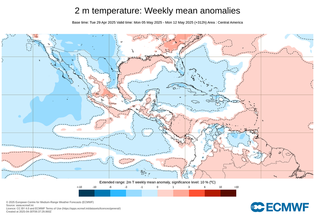 Anomalía de temperaturas en grados Celsius Anomalía de temperaturas en grados Celsius