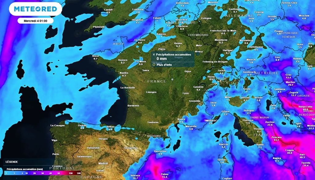 Les précipitations seront rares ces prochains jours, avant la possible arrivée de la goutte froide sur le pays. Les précipitations seront rares ces prochains jours, avant la possible arrivée de la goutte froide sur le pays.
