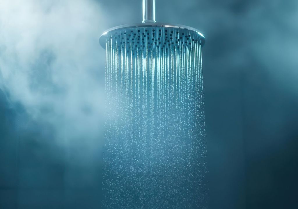 silver shower head