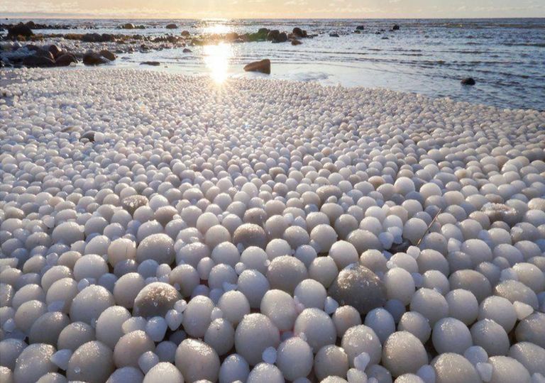 Photo: Massive Ice Balls Along Lake Michigan, Weird Weather