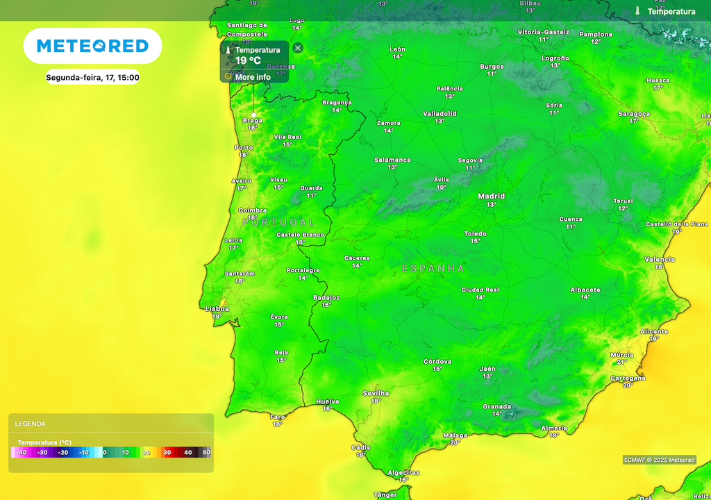 Temperaturas máximas com valores próximos do fim de semana nesta segunda-feira. Temperaturas máximas com valores próximos do fim de semana nesta segunda-feira.