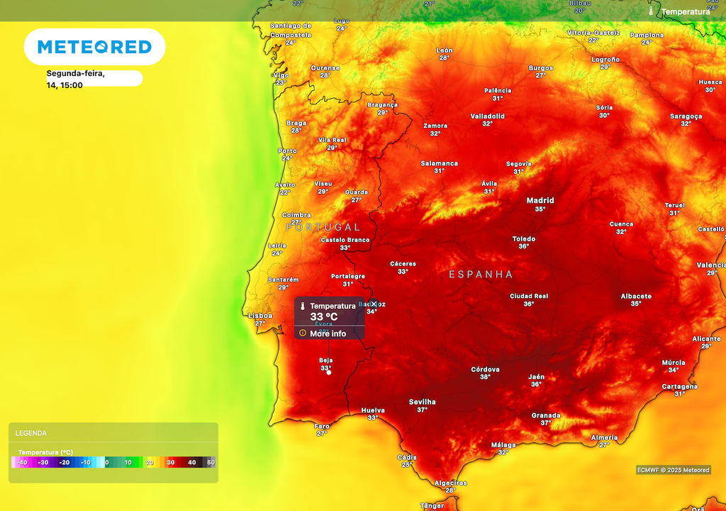 Temperaturas máximas sobem no início da semana, com o interior e o sul do país a atingir os 33 ºC. Temperaturas máximas sobem no início da semana, com o interior e o sul do país a atingir os 33 ºC.