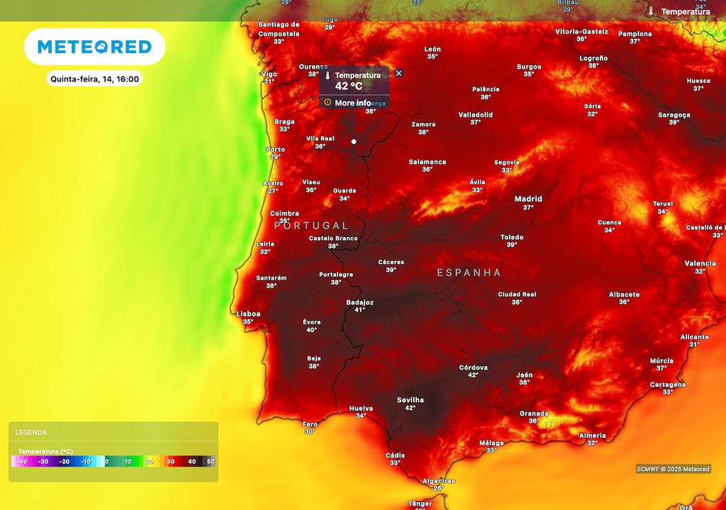 Temperaturas elevadas na quinta-feira Temperaturas elevadas na quinta-feira