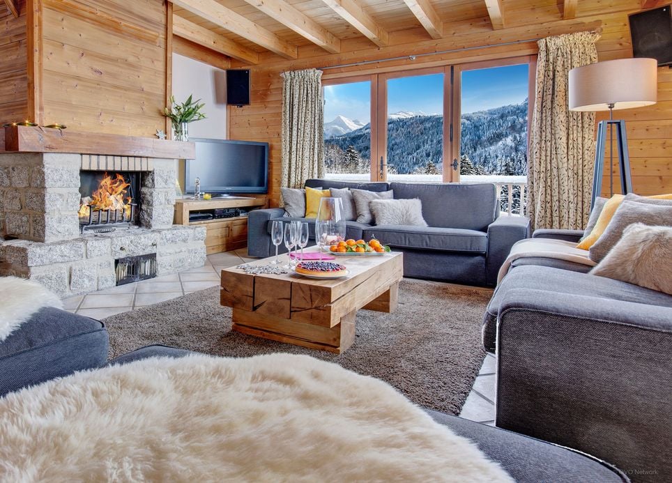 L'intérieur d'un chalet à Manigod, en Haute-Savoie.