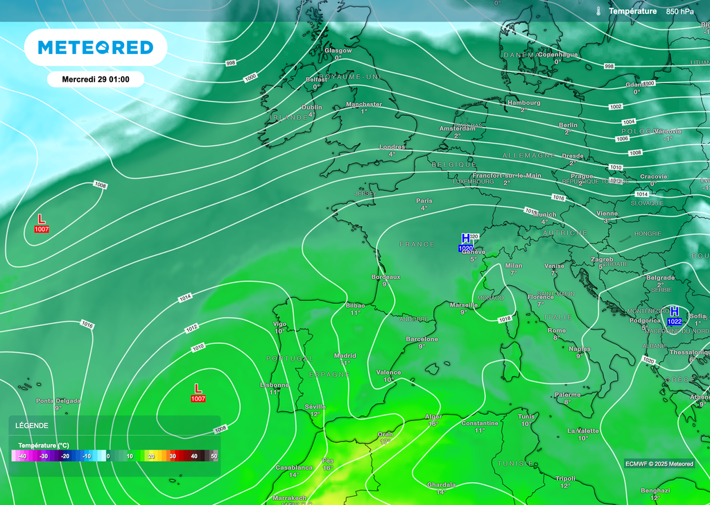 Petit à petit, un air plus doux va s'inviter en altitude d'ici le début de semaine prochaine.