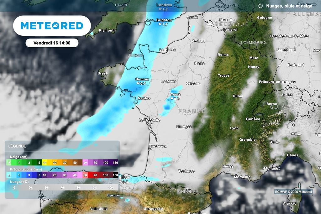 Arrivée d'une perturbation vendredi dans les régions du nord-ouest !