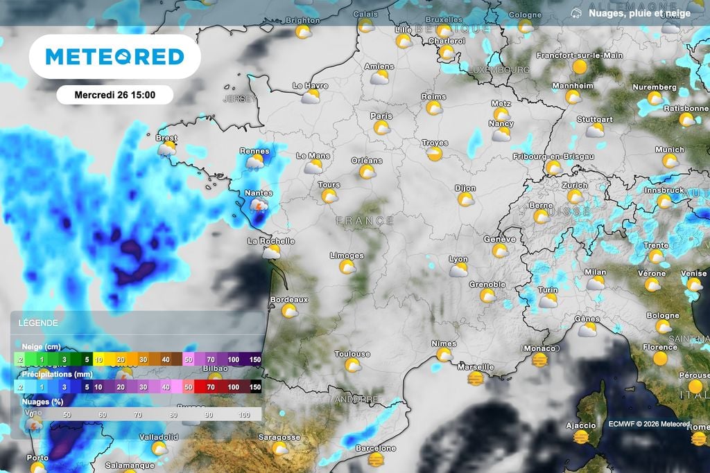 Des orages à nouveau localement forts sont attendus demain dans les régions de l’ouest de la France. Des orages à nouveau localement forts sont attendus demain dans les régions de l’ouest de la France.