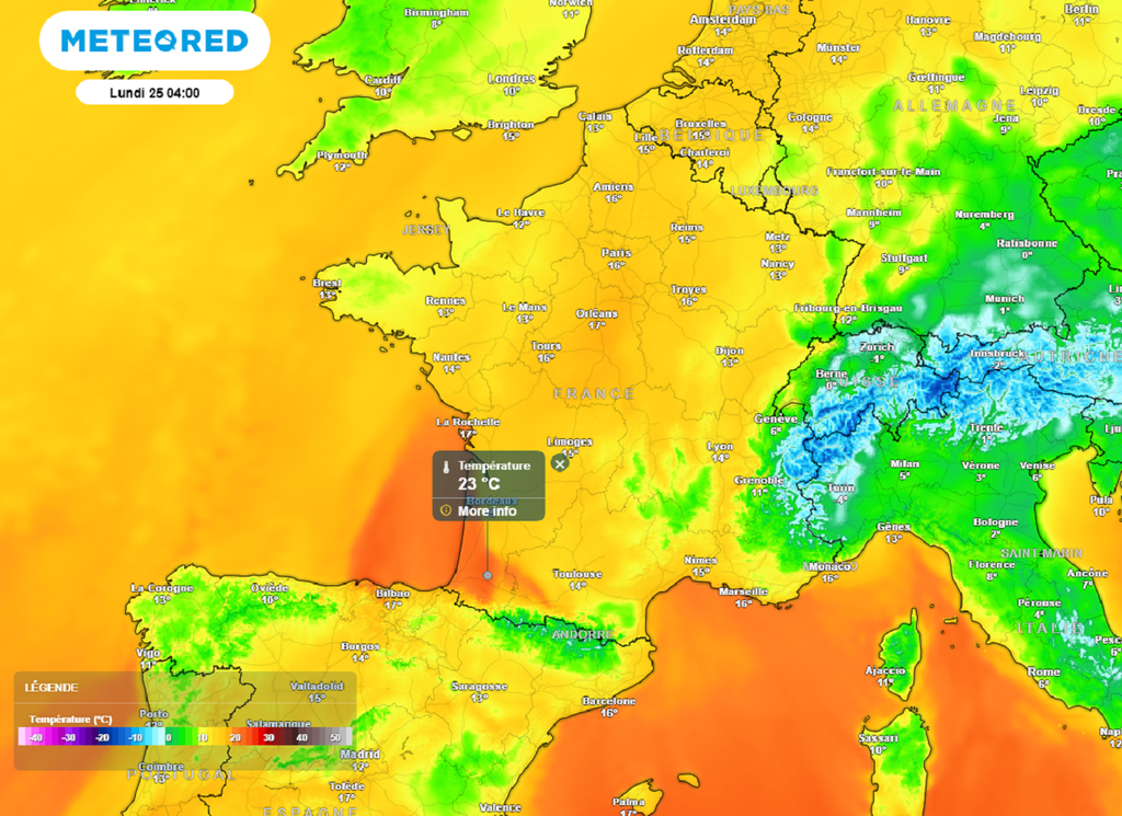 Dans la nuit de dimanche à lundi, les températures afficheront un niveau remarquable avec quelque 23°C attendus ! Dans la nuit de dimanche à lundi, les températures afficheront un niveau remarquable avec quelque 23°C attendus !