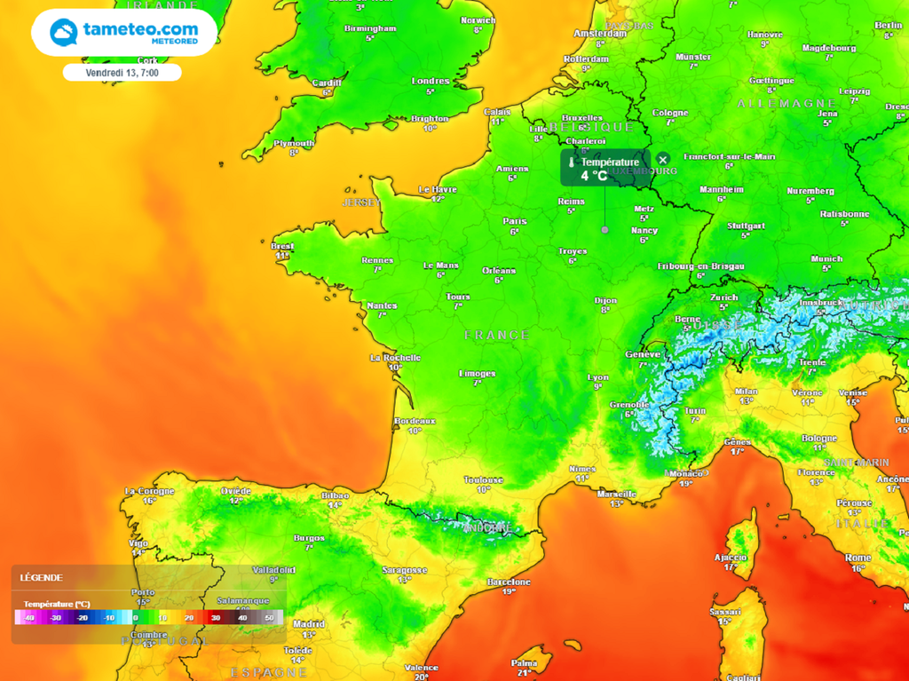 Vendredi matin, il pourra moins de 5°C dans les campagnes du nord et de l'est du pays.