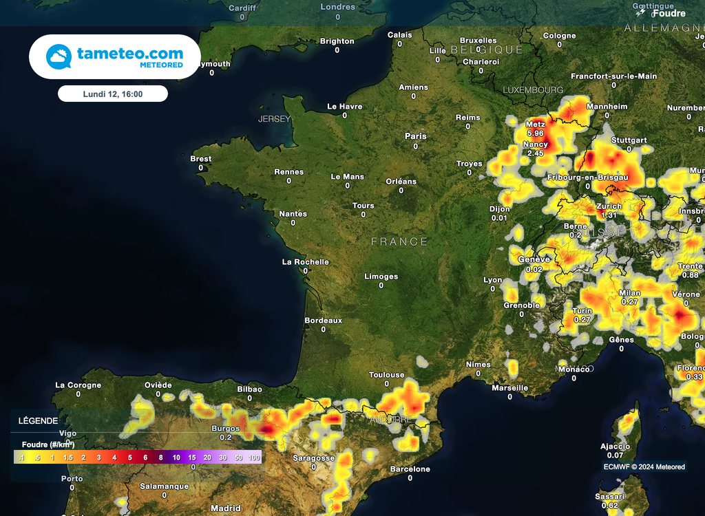 Les orages seront locaux sur la France.