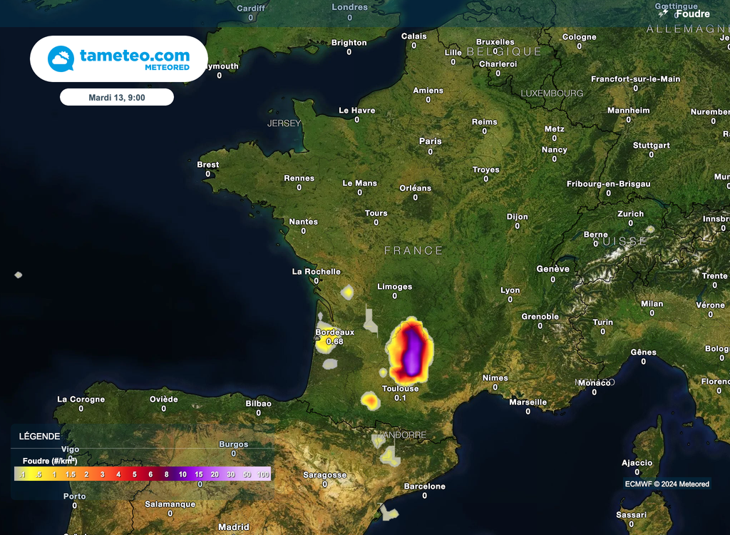 Des orages isolés mais potentiellement violents sont possibles mardi matin.