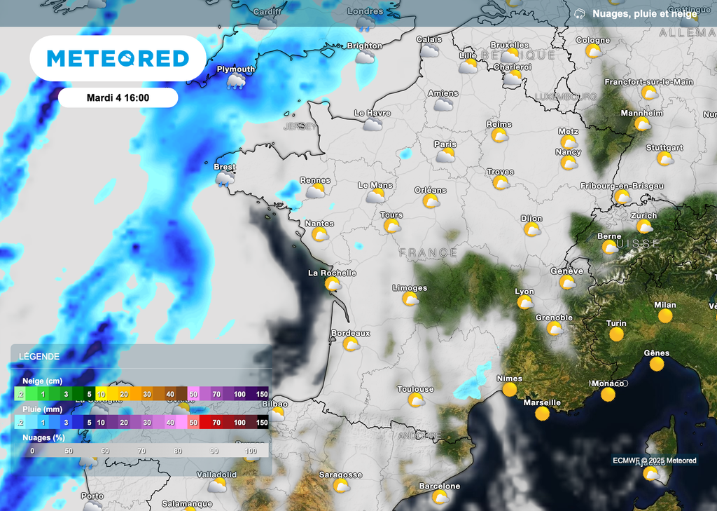 Belles éclaircies entre mardi et mercredi, la Bretagne moins privilégiée. Belles éclaircies entre mardi et mercredi, la Bretagne moins privilégiée.