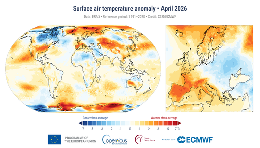 Copernicus conferma: aprile 2026 tra i pi&ugrave; caldi di sempre, Italia e Spagna da record. E ora c'&egrave; El Ni&ntilde;o in agguato