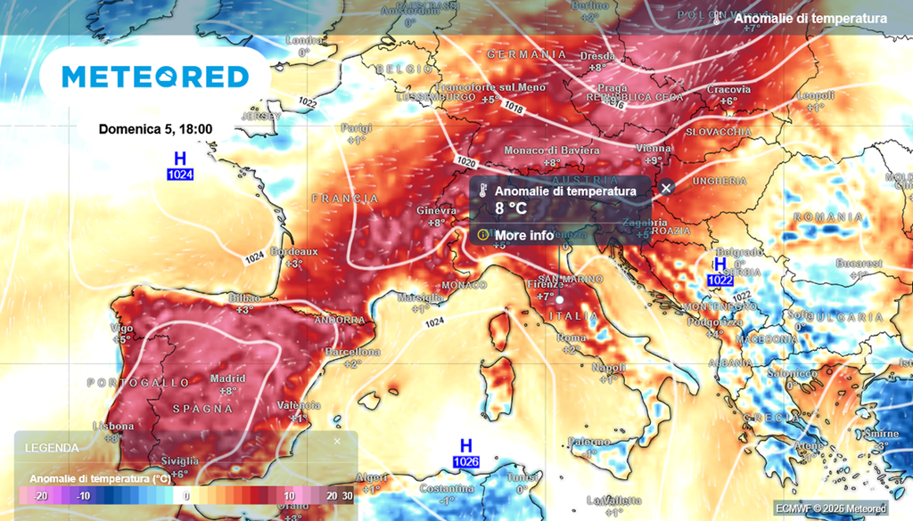 Una massa d’aria calda porterà temperature più alte della media del periodo e sarà protagonista in Europa nel fine settimana di Pasqua.