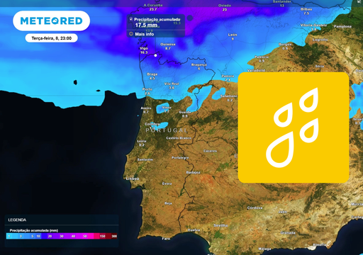 Aproxima-se rapidamente a frente fria que amanh&atilde; deixar&aacute; chuva nestes 8 distritos de Portugal