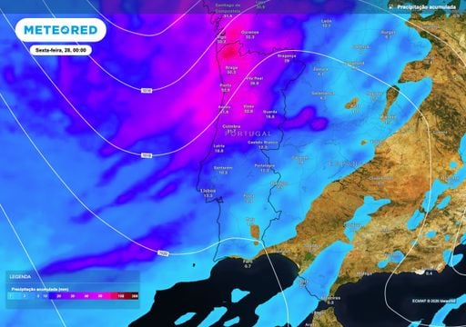 Aproxima-se uma nova frente fria: afetar&aacute; todas estas zonas de Portugal a partir da madrugada de quinta, 27 de agosto