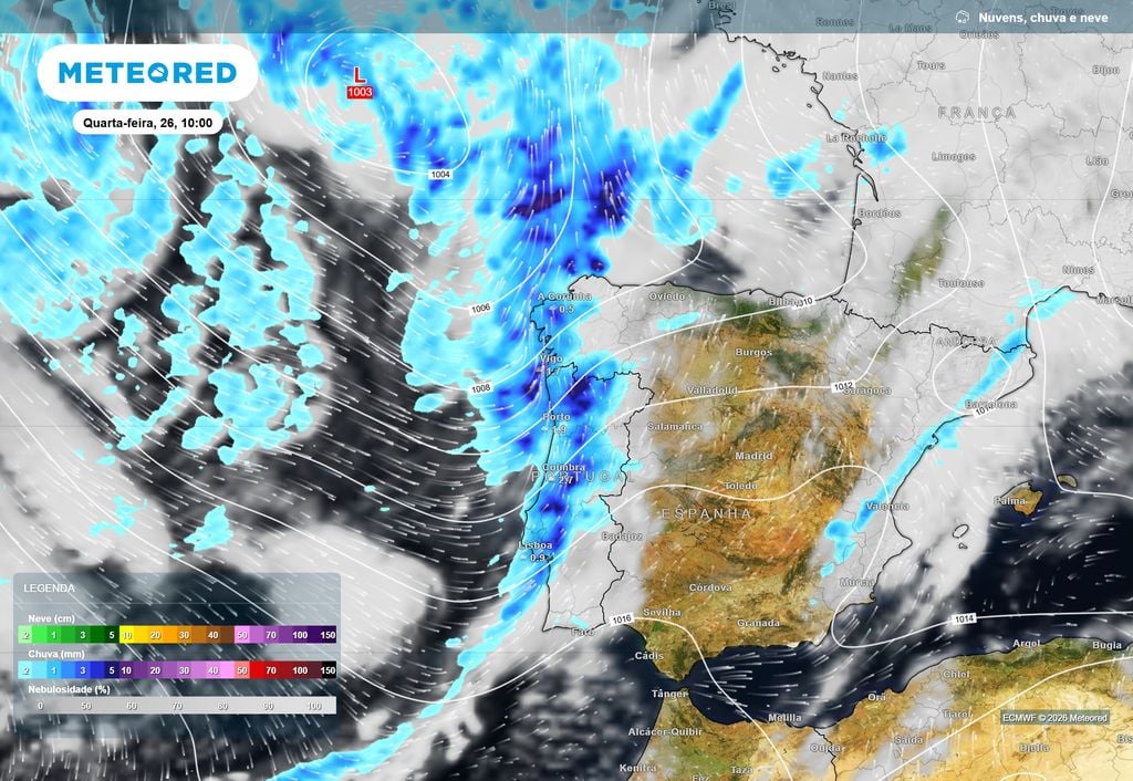 Quarta-feira, 26 de agosto, dia marcado pela chegada da primeira superfície frontal.