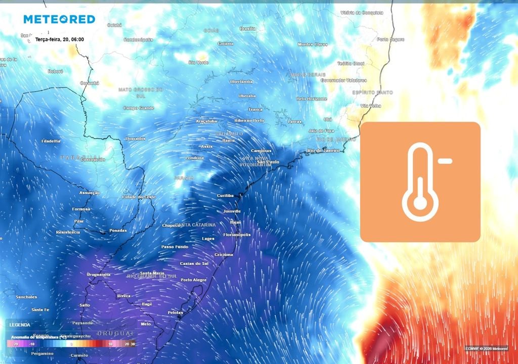 Nova massa de ar frio ingressará pelo Sul e Sudeste do Brasil na semana que vem, diminuindo consideravelmente as temperaturas e deixando uma sensação de friozinho nas madrugadas e noites.