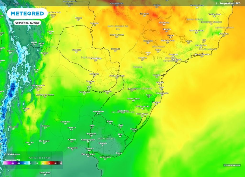 frio Temperaturas para o início da manhã da quarta-feira, 30 de setembro.