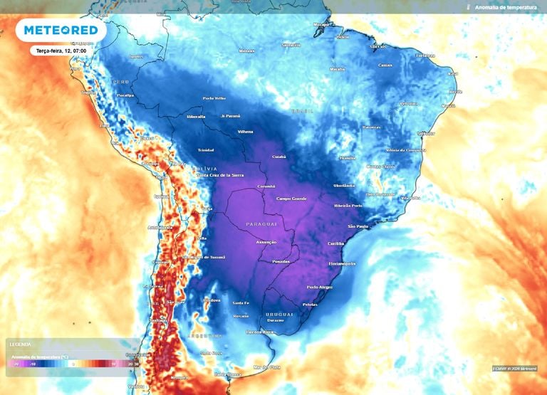 Ar polar ganha intensidade e frio de inverno se espalha pelo Brasil com temperaturas abaixo de 0&deg;C e geadas