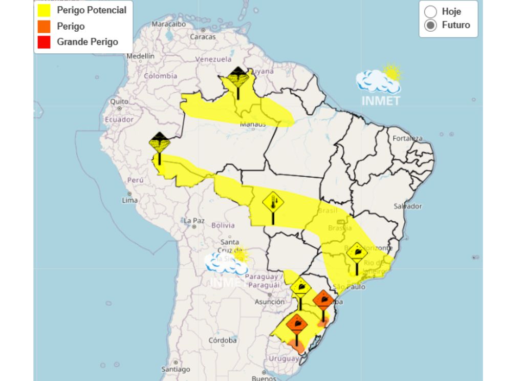INMET emite alertas amarelo e laranja para declínio de temperatura e geadas. INMET emite alertas amarelo e laranja para declínio de temperatura e geadas.