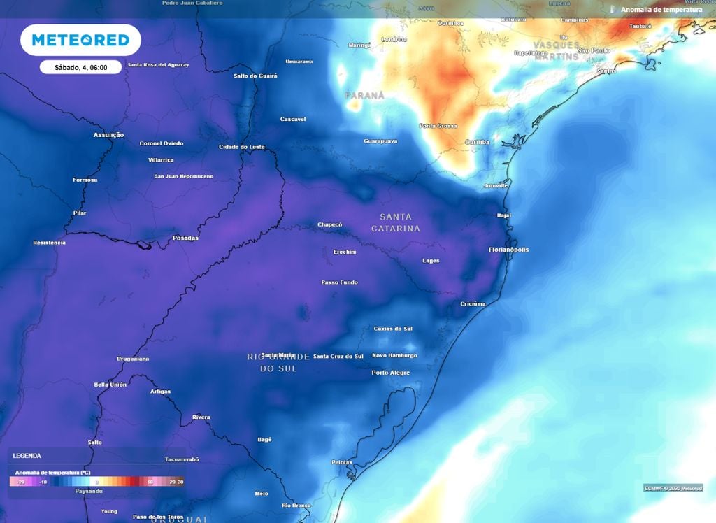 Ar polar. Ar polar mantém temperaturas baixas no Sul do Brasil e mantém alerta de geadas.