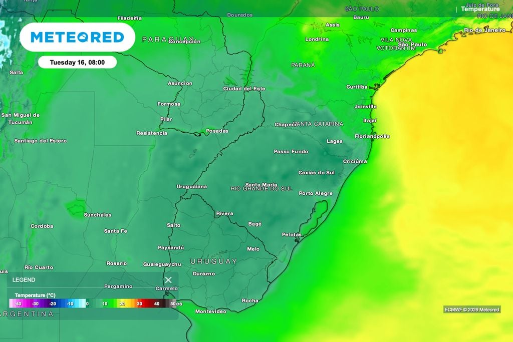 frio, anomalia, risco, geada Temperaturas baixas se espalham pelo Sul na manhã de terça-feira (16), reforçando o risco de geada em áreas de pastagem e a atenção ao manejo do rebanho.
