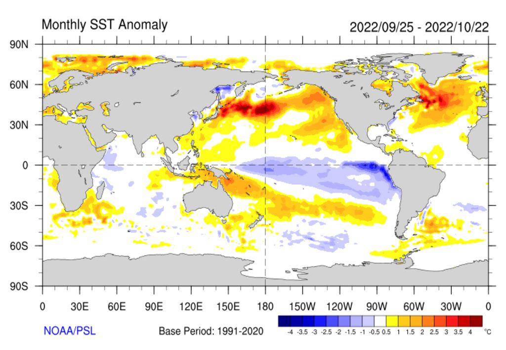 sst anomaly La Niña