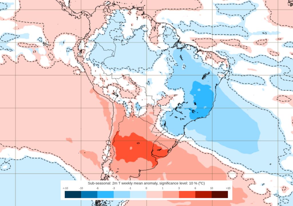 Previsão de anomalias de temperatura entre os dias 20 e 26 de Outubro. Previsão de anomalias de temperatura entre os dias 20 e 26 de Outubro.
