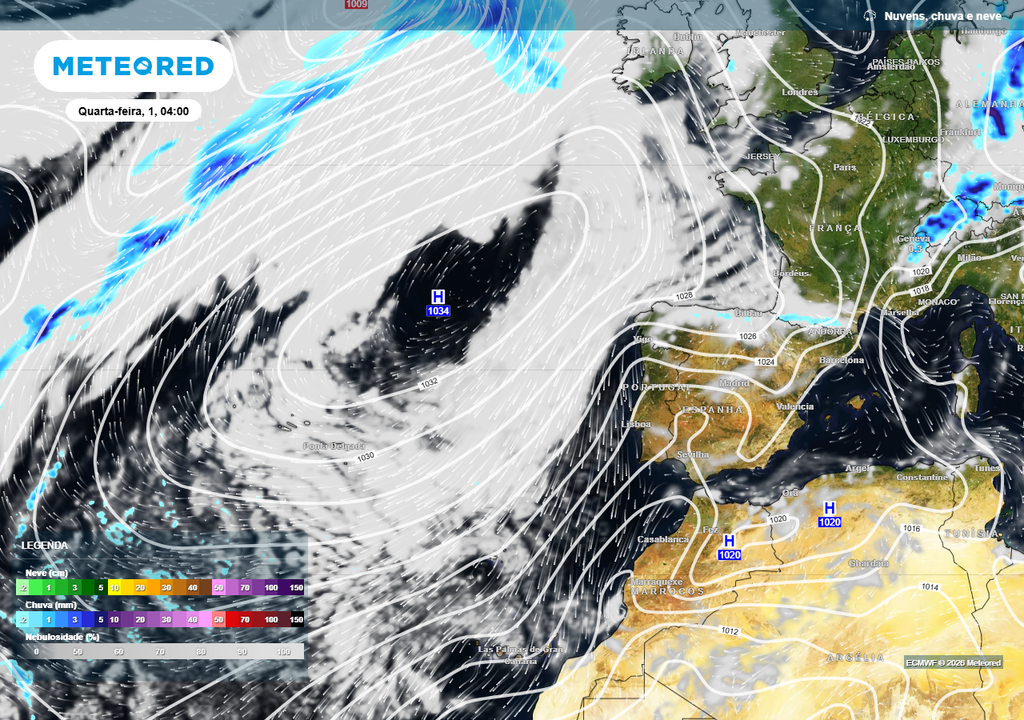 Na configuração sinóptica prevista, verifica-se uma crista anticiclónica muito robusta a oes-noroeste da Península Ibérica, que se traduzirá em tempo estável, com céu geralmente pouco nublado ou limpo, vento fraco e uma intensa insolação solar. Estes fatores irão potenciar o aquecimento da massa de ar sobre a nossa geografia.