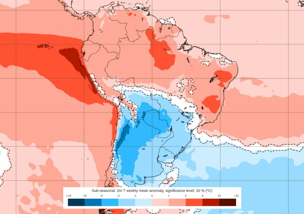 Previsão de anomalias de temperatura entre os dias 12 e 19 de Outubro mostra que a tendência de frio no Sul e calor no Norte do país vai continuar ao longo da semana que vem.