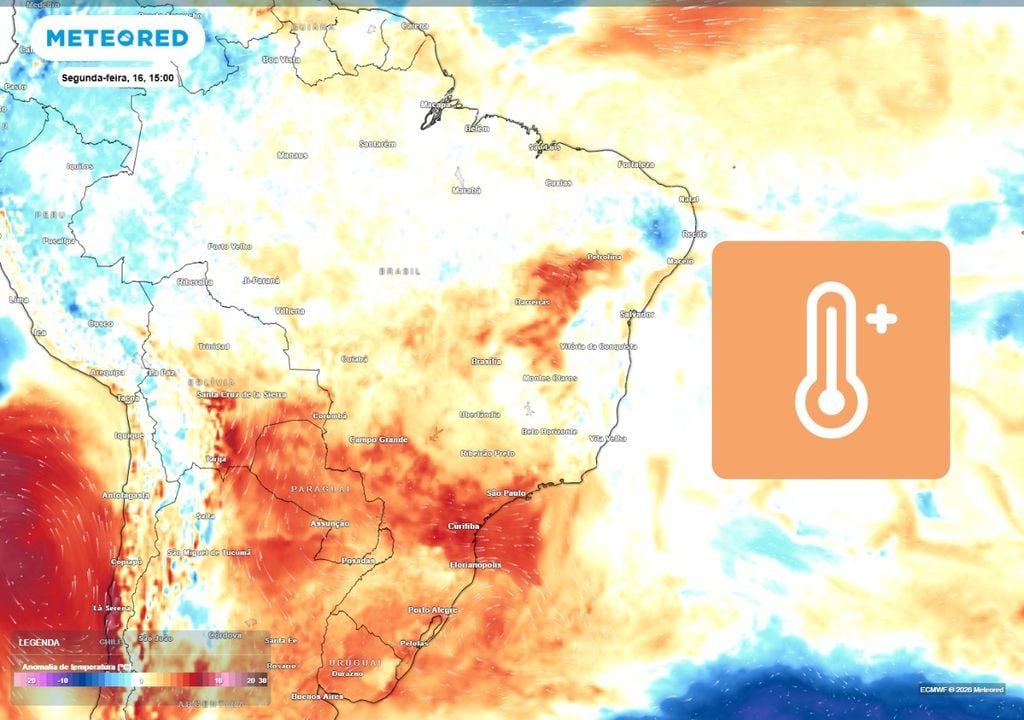Massa de ar quente vai atuar sobre grande parte do Brasil ao longo do feriadão de Carnaval, com temperaturas máximas acima dos 30°C.