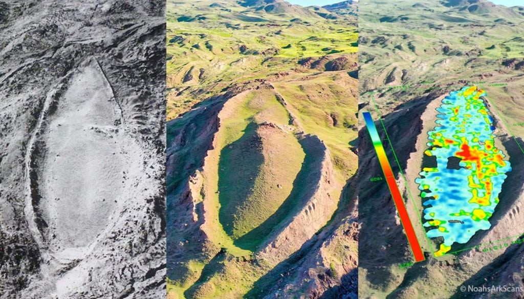 Imagenes investigación Estas fascinantes imágenes obtenidas de diferentes escaneos en el yacimiento de Durupinar, podrían ser evidencia del arca de Noé. Fuente: @NoahsArkScans.com