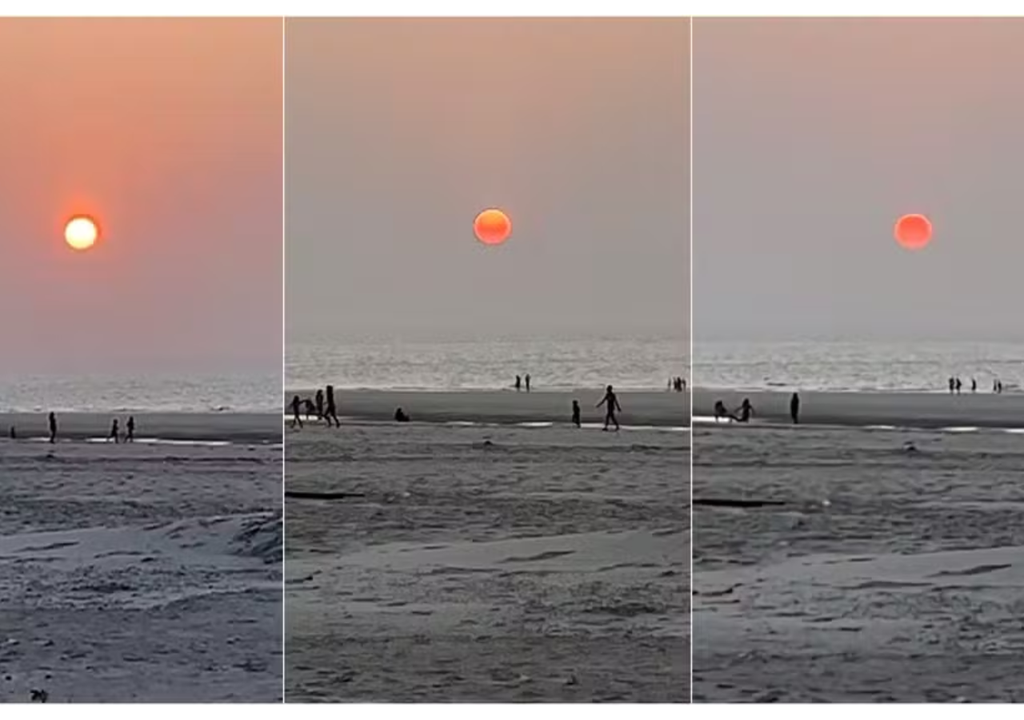 Pôr do sol poluído em São Luís (MA), em 2024. Créditos: Reprodução/G1/Jo Fonseca Eventos. Pôr do sol em São Luís (MA), em 2024. Créditos: Reprodução/G1/Jo Fonseca Eventos.