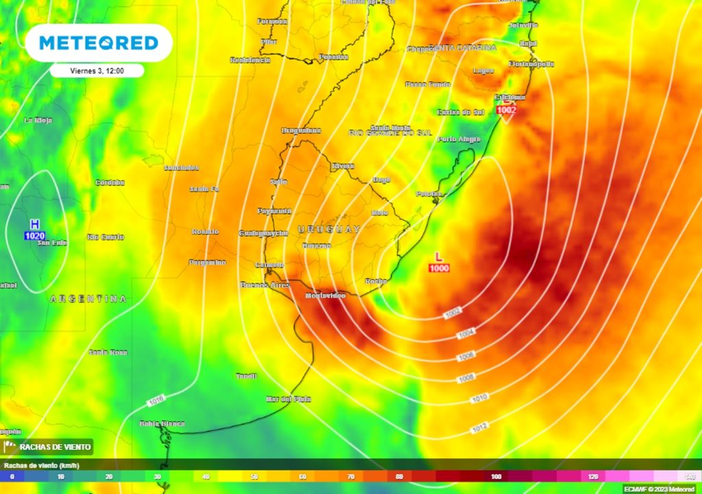 Alerta vientos fuertes Argentina