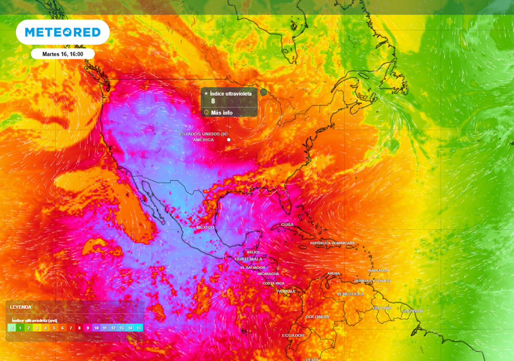 indice uv en kansas city Índice de radiación UV 8 (muy alto) para la tarde del martes 16 de junio, en la previa del partido de Argentina vs. Argelia, en el Kansas City Stadium. Créditos: Modelo ECMWF.