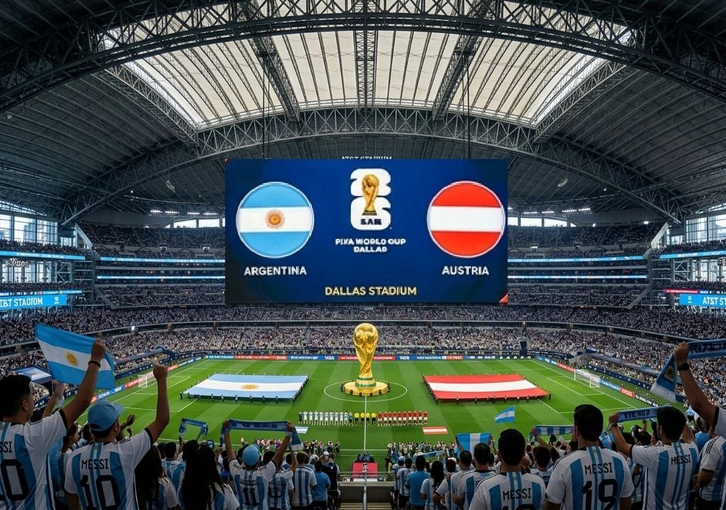 Argentina vs. Austria Dallas Stadium Texas Mundial Messi Argentina vs. Austria: las claves del pronóstico del tiempo para llegar al Dallas Stadium en plena alerta por calor. Imagen de referencia IA.