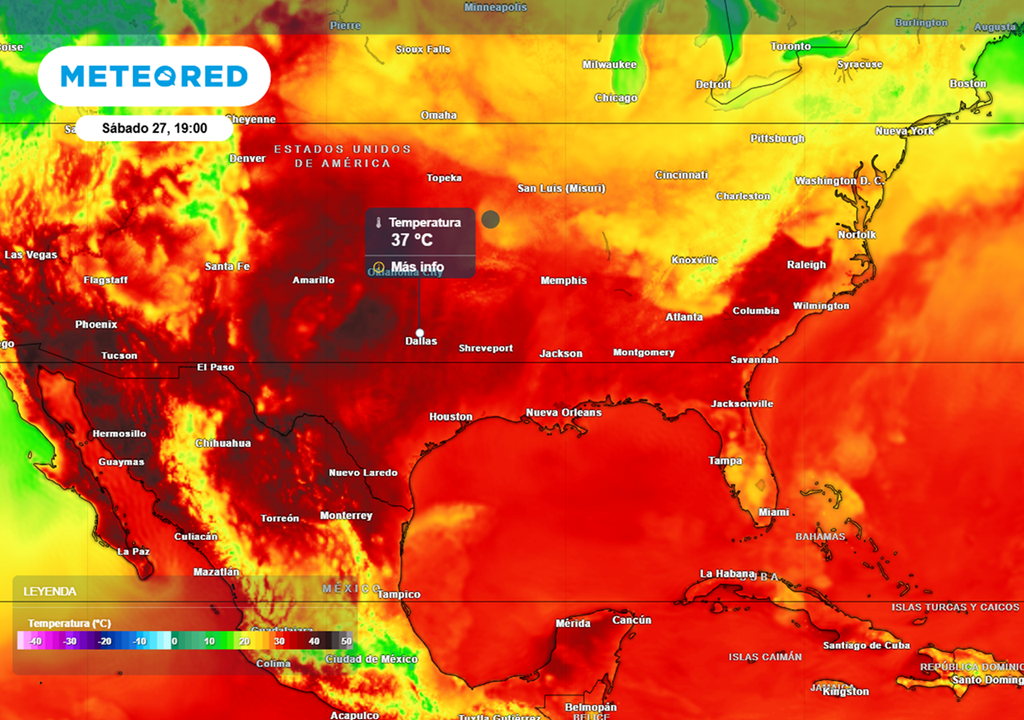 Temperaturas máximas extremas en el sur de EE.UU. bajo alerta por ola de calor. Este sábado 27 de junio, en la previa y el post al partido de Argentina vs. Jordania puede haber serio riesgo de golpe de calor.