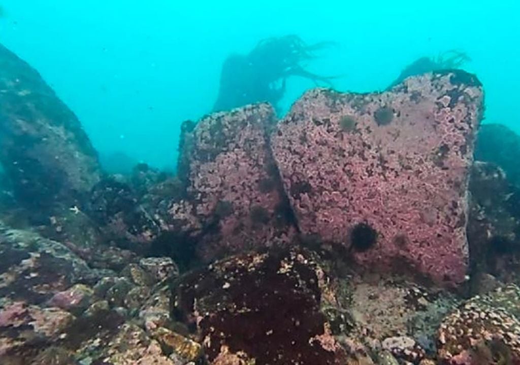 Dos losas verticales alineadas conforman el eje de la estructura, con un monolito lateral y otro visible al fondo que integra una segunda alineación del conjunto. Gentileza: SAMM